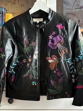 Hannah Banana Vegan Leather Moto Jacket